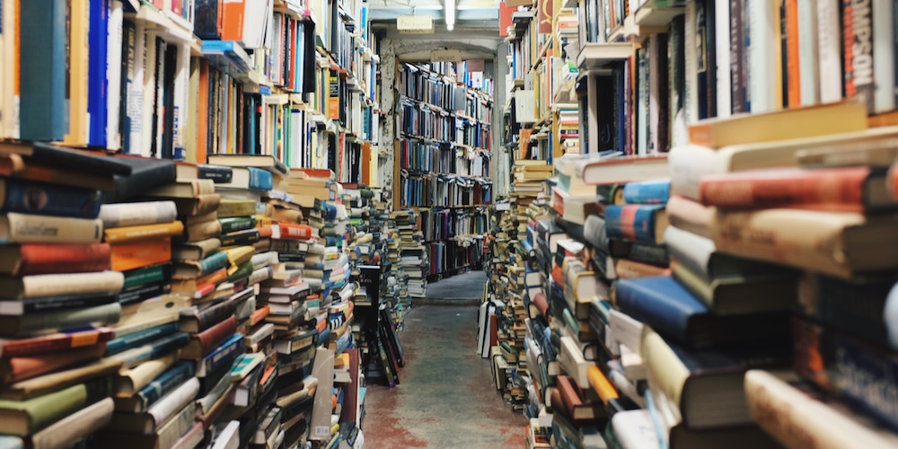 A hallway of books