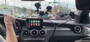 The Lucid Dreams VR setup for the front passenger seat