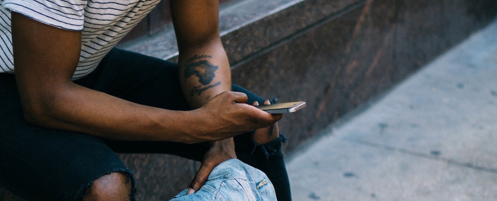 A man using his mobile phone