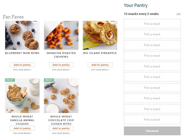 Snack picker on NatureBox