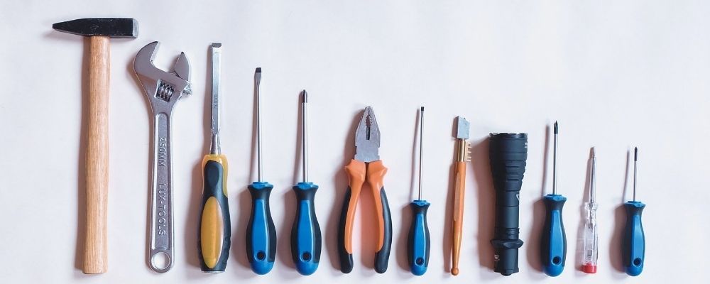 tools use flat lay