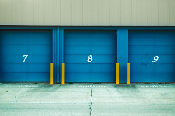 garage doors closed with numbers 7 8 and 9 TryMyUI