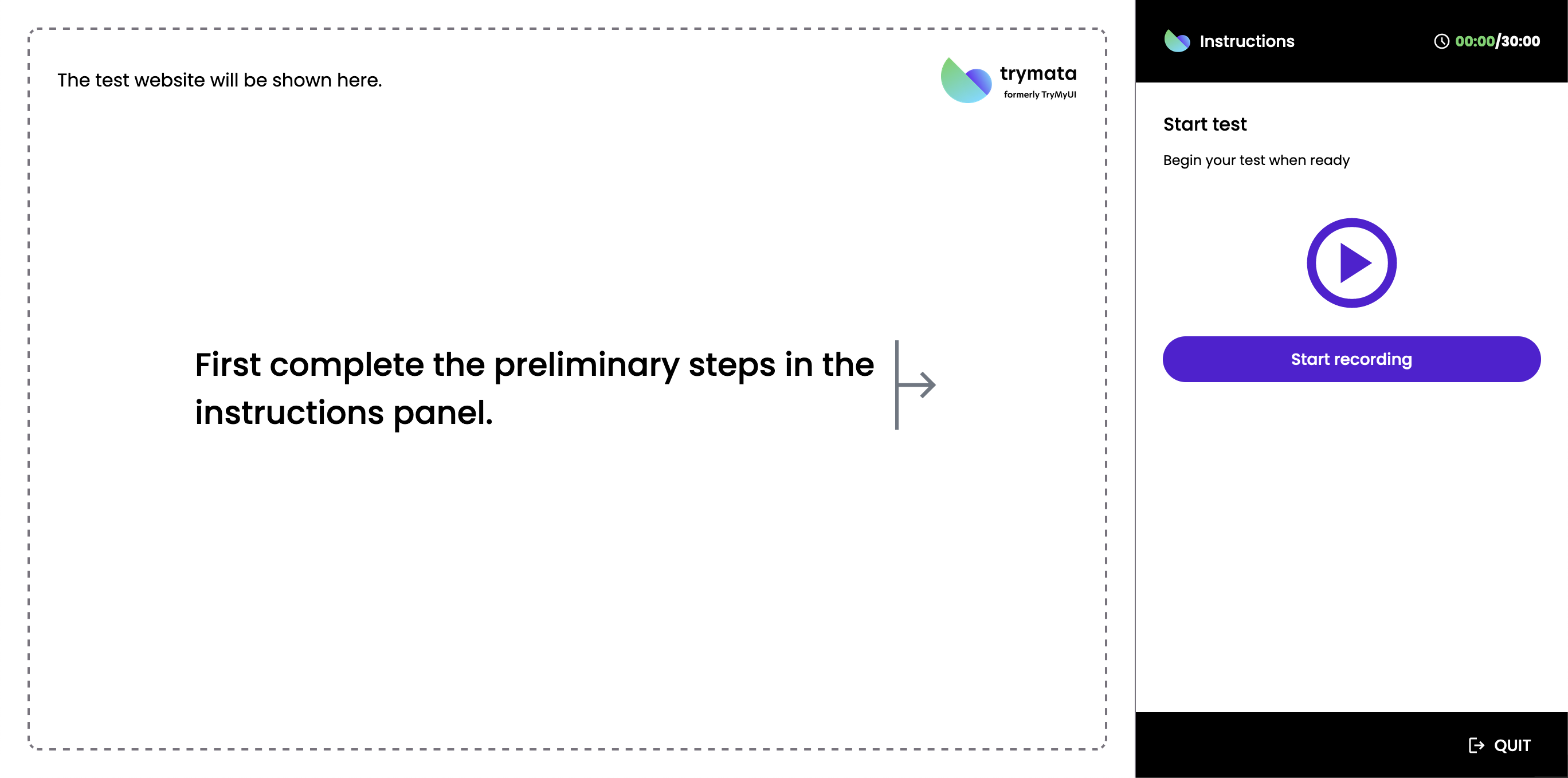 Start recording your Trymata user test