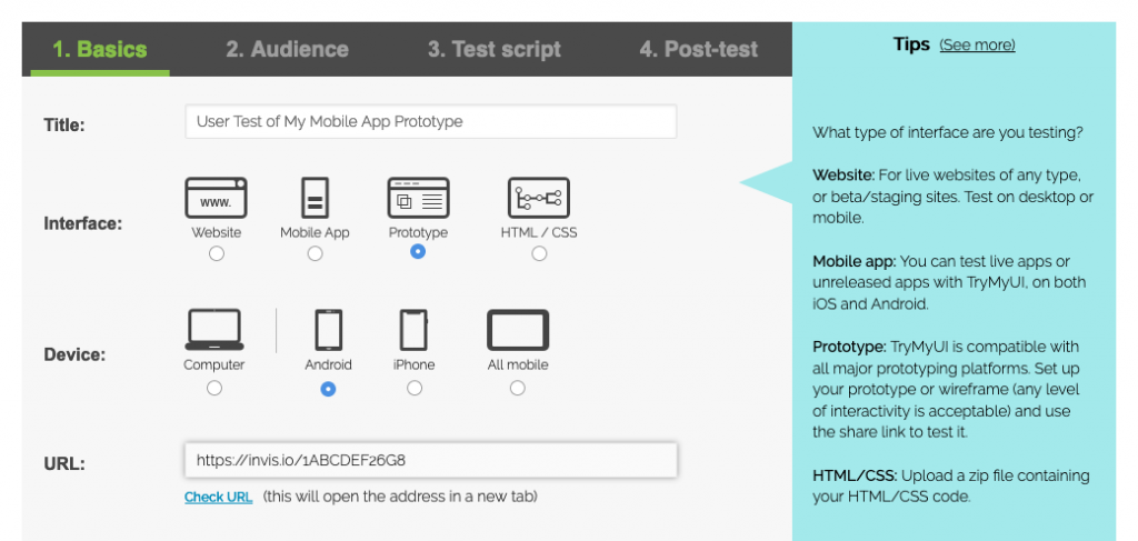 How to set up a mobile app prototype user test